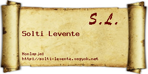 Solti Levente névjegykártya